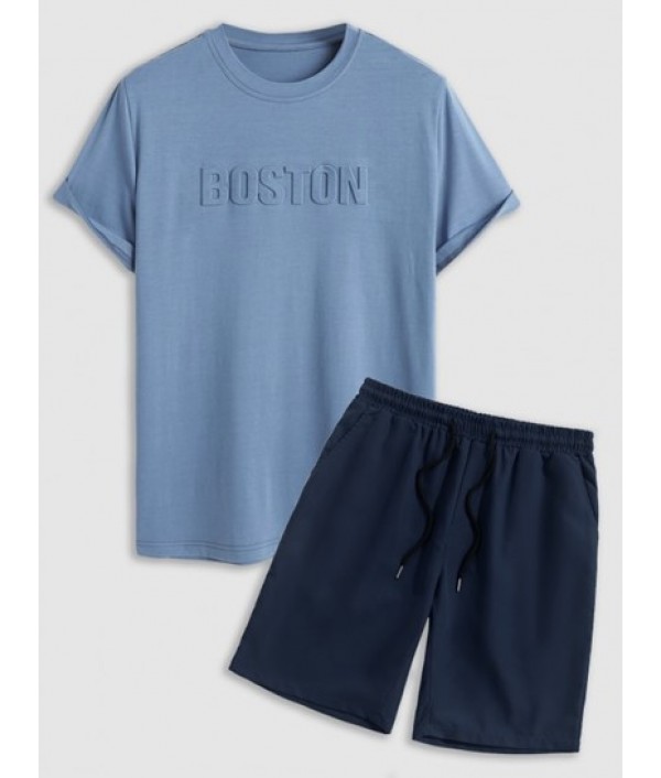 Men's Basic Minimalist BOSTON Letter Pri...