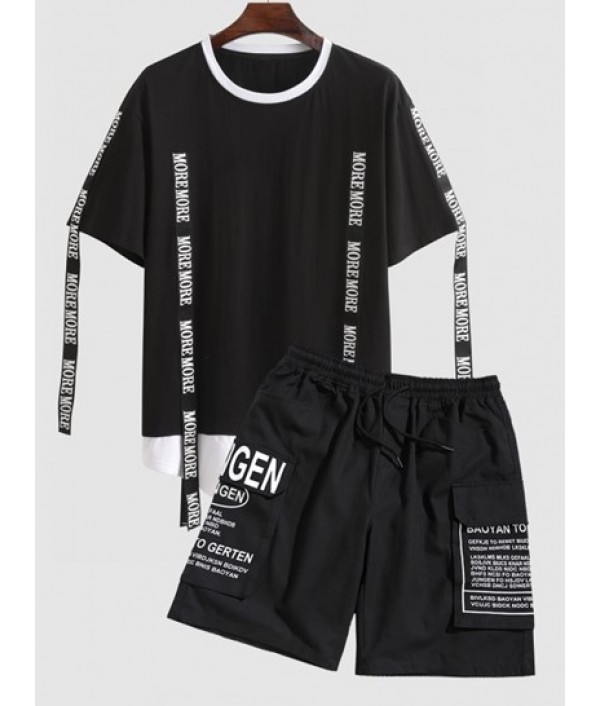 Cotton Short Sleeves MORE MORE Letter Ta...