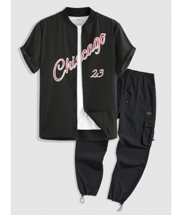 Chicago Print Short Sleeve Baseball Shir...