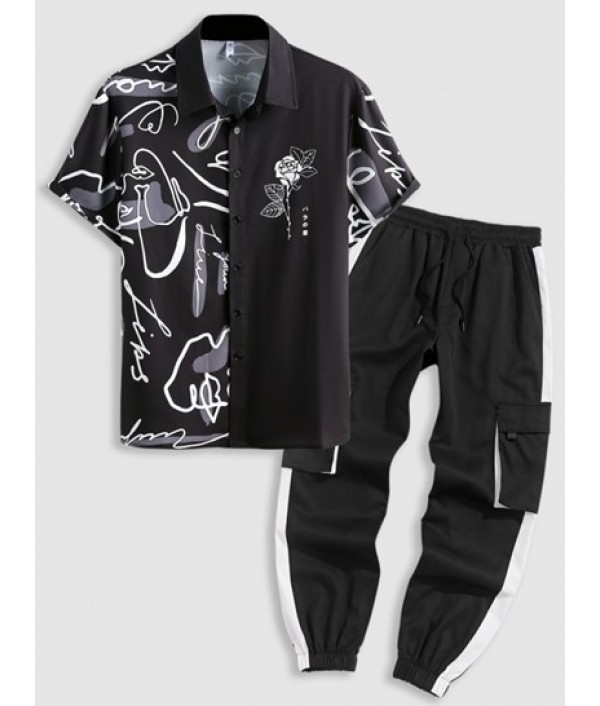 Men's Casual Graffiti Floral R...