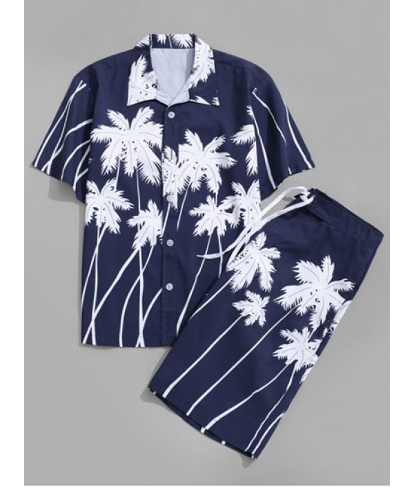 Tropical Coconut Palm Printed Hawaii Shi...