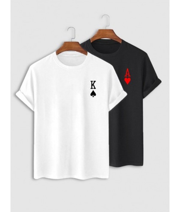 2PCS Funny Poker Short Sleeves T Shirt
