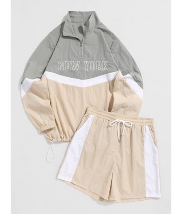 New York Embroidered Colorblock Pullover...