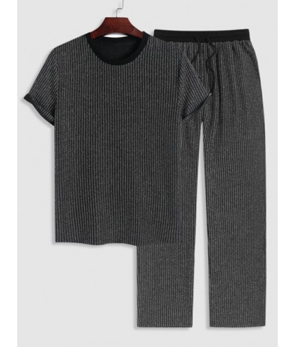 Men's Glitter Silver Metallic Yarn Textu...