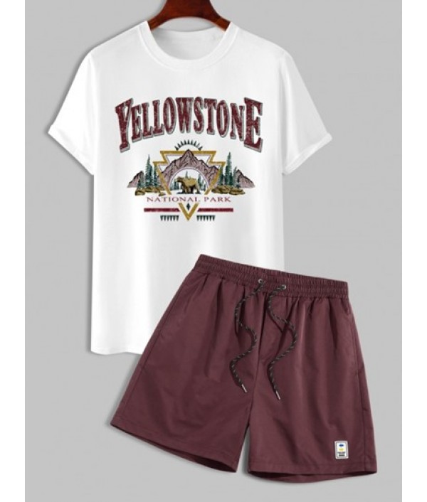 YELLOWSTONE NATIONAL PARK Pattern Short ...