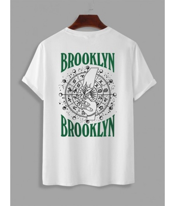 BROOKLYN Gesture Horoscope Graphic Printed T-shirt And Casual Shorts Set BROOKLYN Gesture Horoscope Graphic Printed T-shirt And Casual Shorts Set