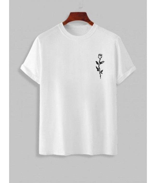 Eagle Letter Rose Graphic Pattern Short Sleeves T-shirt And  Cargo Shorts Set