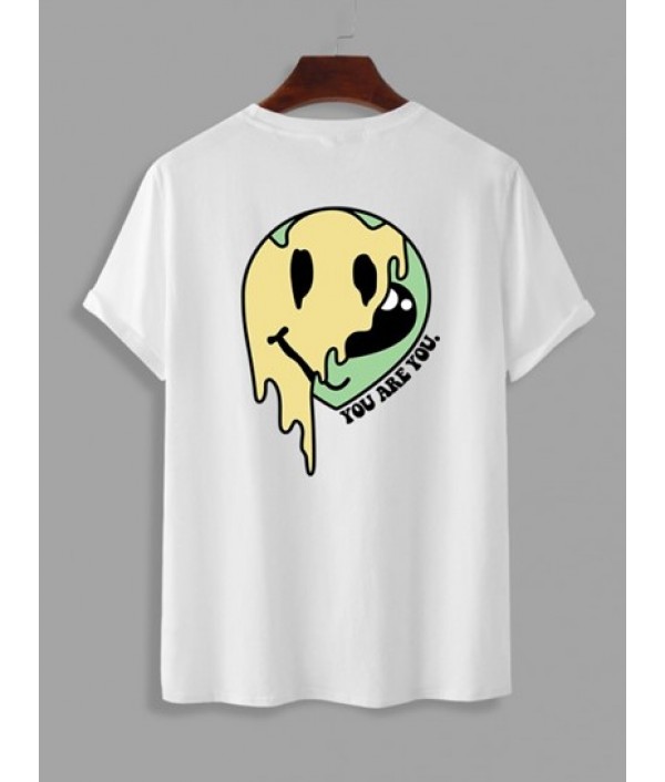 Cartoon Smile Face Pattern Short Sleeves T-shirt And Casual Shorts Set Cartoon Smile Face Pattern Short Sleeves T-shirt And Casual Shorts Set