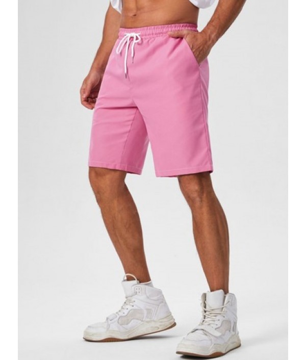 Vertical Stripes Short Sleeve Button Up Shirt And Basic Casual Shorts Set