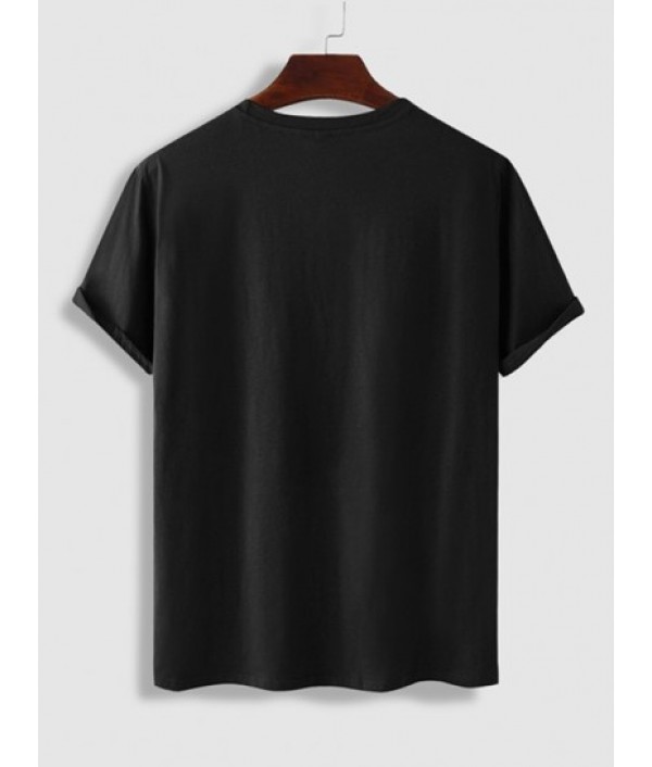 Men's Letter Oriental Dragon Graphic Printed Short Sleeve Crew Neck T-shirt And Solid Color Basic Casual Bermuda Shorts Men's Letter Oriental Dragon Graphic Printed Short Sleeve Crew Neck T-shirt And Solid Color Basic Casual Bermuda Shorts