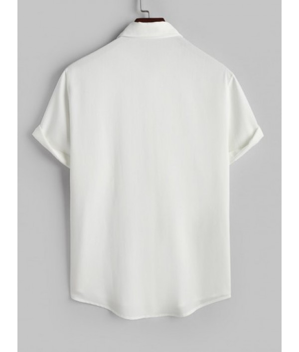 Men's Streetwear Slogan Rose Pattern Short Sleeves Shirt And Floral Pattern Drawstring Casual Shorts Set