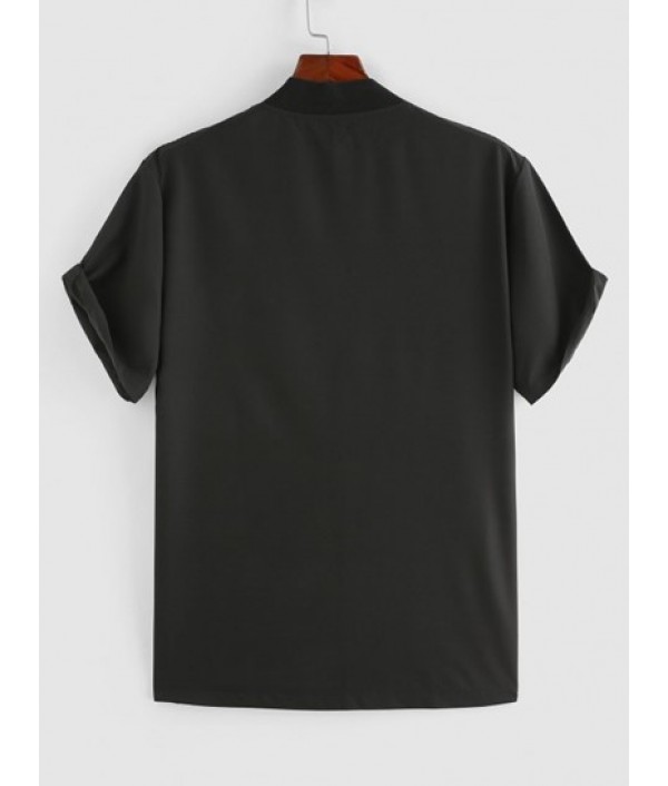 Men's Chicago Graphic Letter Print Short Sleeve Stand Collar Button Up Casual Baseball Shirt And Drawstring Sweat Shorts Sports Set Men's Chicago Graphic Letter Print Short Sleeve Stand Collar Button Up Casual Baseball Shirt And Drawstring Sweat Shorts Sports Set