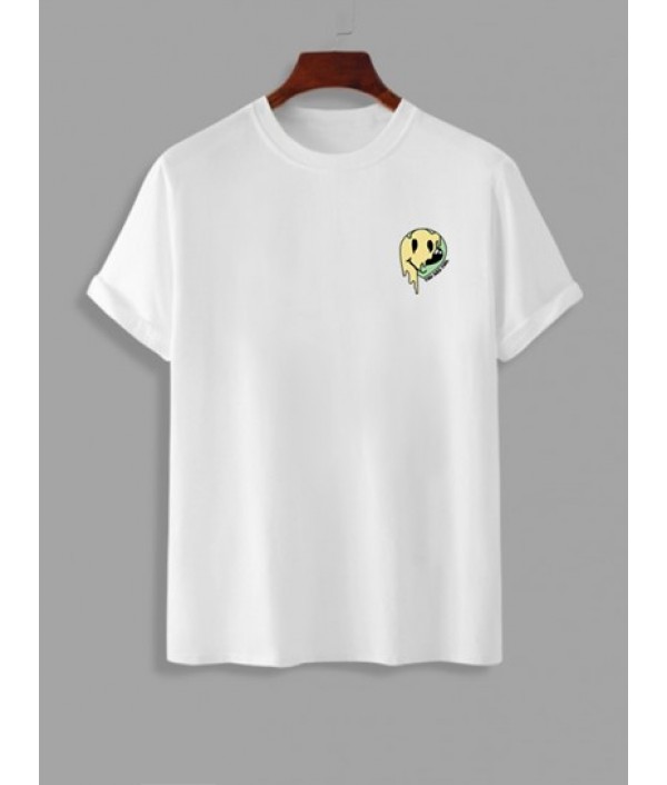 Cartoon Smile Face Pattern Short Sleeves T-shirt And Casual Shorts Set Cartoon Smile Face Pattern Short Sleeves T-shirt And Casual Shorts Set