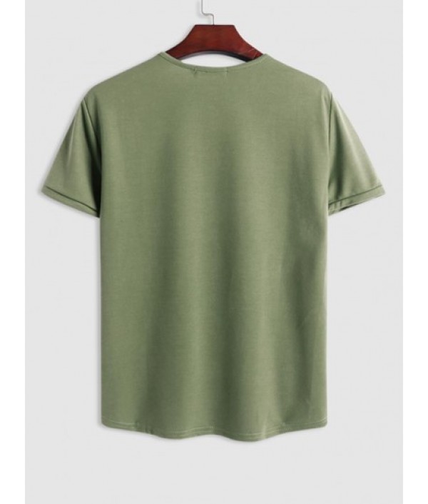 Solid Color Short Sleeves T-shirt And Shorts Basic Set