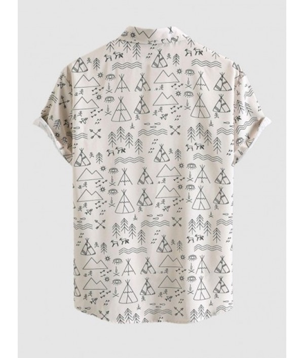 Geometric Figure Pattern Short Sleeves Shirt And Shorts Set Geometric Figure Pattern Short Sleeves Shirt And Shorts Set