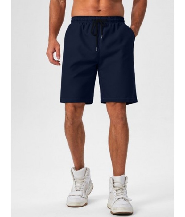 Men's Lapel Collar Short Sleeves Front Pocket Design Button Up Casual Shirt And Basic Casual Shorts Set