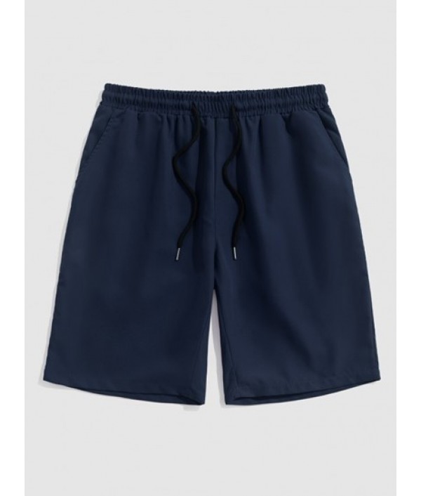 Men's Cotton And Linen Textured Jacquard Short Sleeves Shirt And Basic Casual Shorts Set