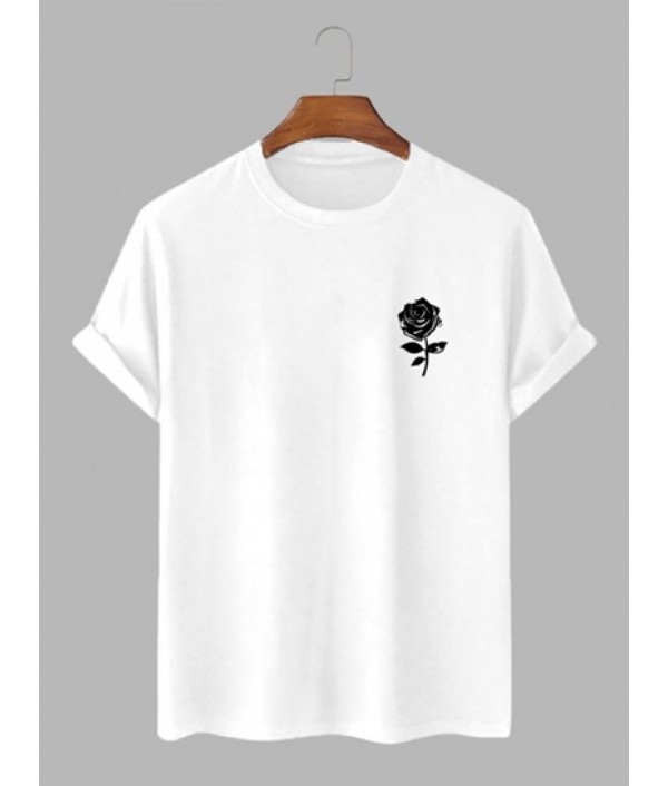 3Pcs Winter Outfits Colorblock Rose Embroidered Corduroy Shirt And T-shirt And Techwear Cargo Pants Set