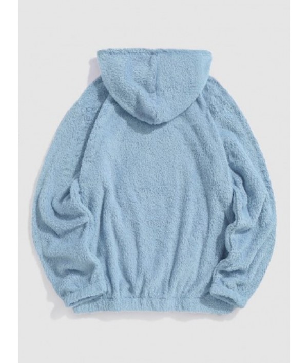 Bear Pattern Pullover Fluffy Teddy Hoodie And Beam Feet Pants Faux Fur Set Bear Pattern Pullover Fluffy Teddy Hoodie And Beam Feet Pants Faux Fur Set