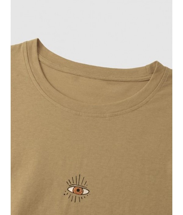 Letter Cactus Eye Graphic Pattern Short Sleeves T-shirt And Casual Shorts Set Letter Cactus Eye Graphic Pattern Short Sleeves T-shirt And Casual Shorts Set