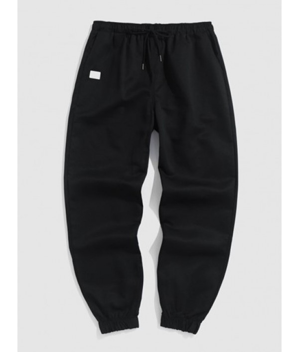 2Pcs Patched Pockets Drawstring Pants Set 2Pcs Patched Pockets Drawstring Pants Set